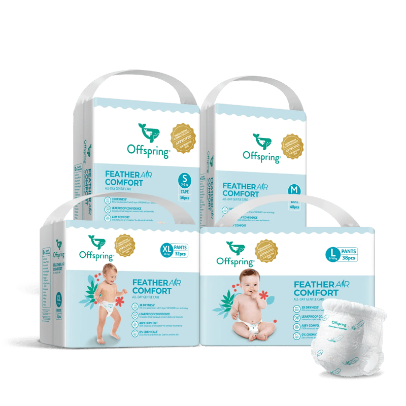 FeatherAir Comfort Diapers 4 Pack Bundle