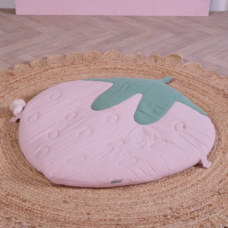 Tutti Bambini Soft Muslin Padded Playmat - Strawberry