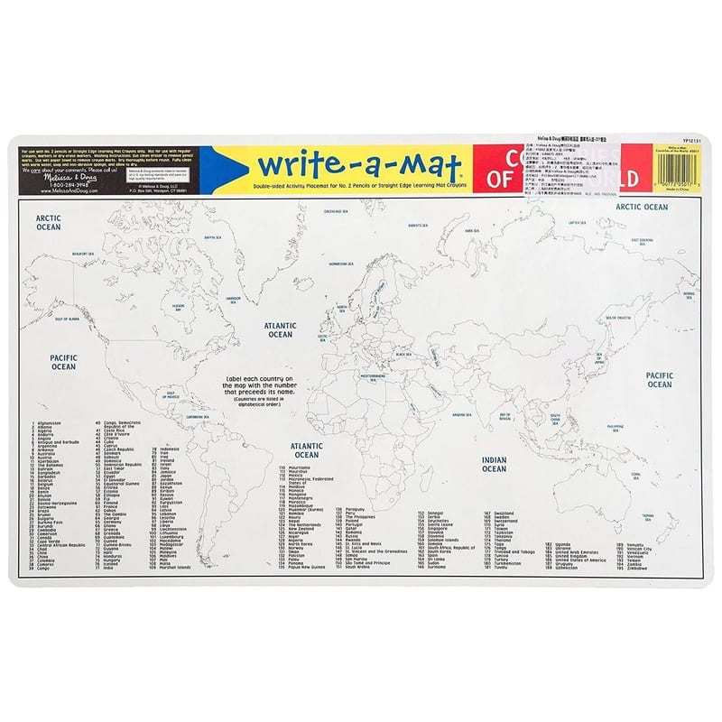 Melissa & Doug Countries of the World Write-A-Mat