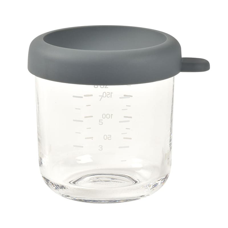 Beaba Glass Jar 250ml - Mineral Grey