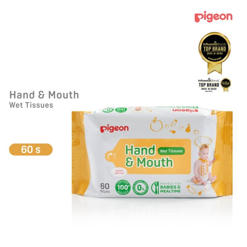 Pigeon Hand And Mouth Wet Tissues 60 Sheet 2 in 1 x3