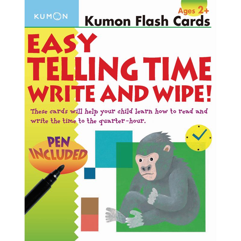 Kumon Flash Cards - Easy Telling Time Write and Wipe