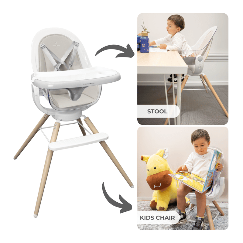 Marcus & Marcus 4-in-1 360° Swivel Baby High Chair - Convertible Baby Feeding Chair for Weaning