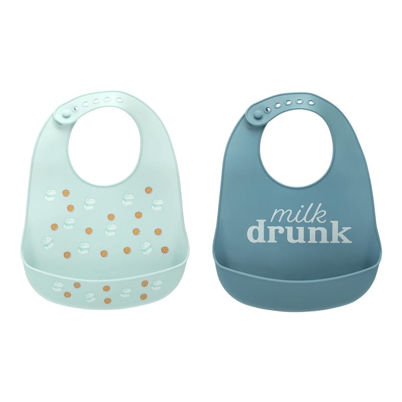 Pearhead Silicone Bib 2 Pack - Milk Drunk
