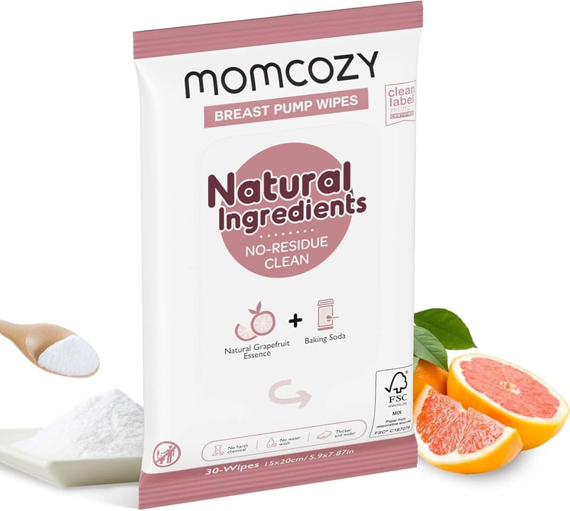 MOMCOZY Natural Breast Pump Wipes
