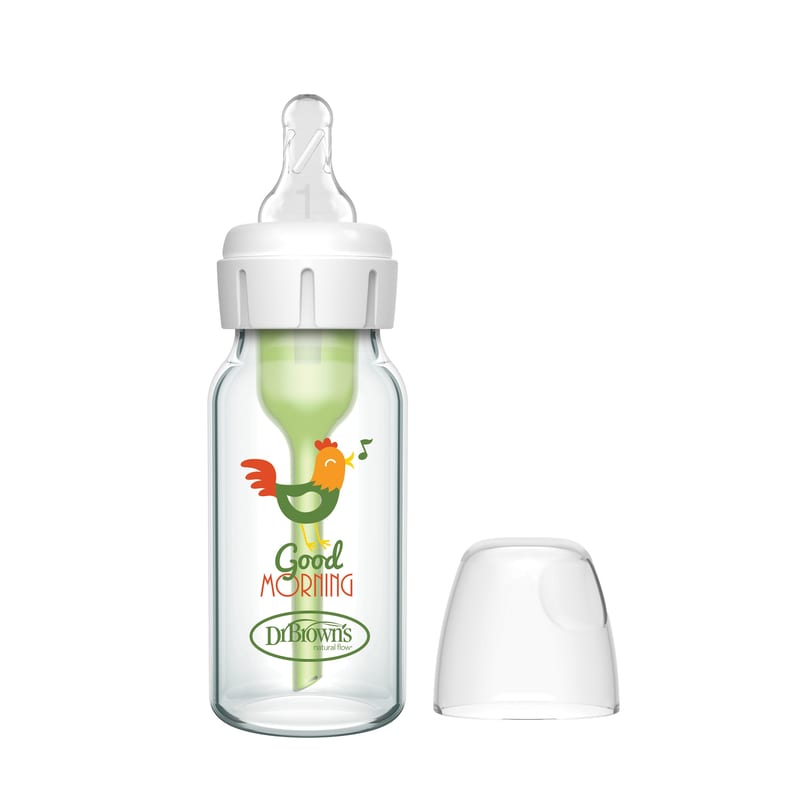 DR. BROWN'S Options+ Narrow Neck Glass Bottle, 120ml, Rooster