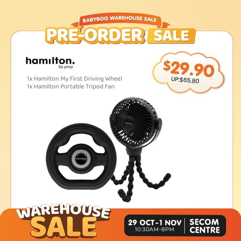 Babyboo Sale [Pre-Order] HAMILTON Stroller Essentials Set | Portable Fan + Driving Wheel Toy
