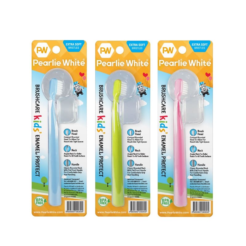 Pearlie White BrushCare Enamel Protect Kids Toothbrush Triple Pack