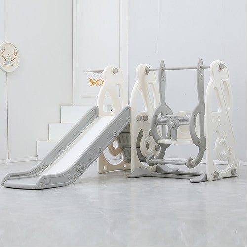Lucky Baby 520048 Smart System Safety 3 in 1 Toddler Slide/Swing Playground - Grey (Indoor/Outdoor)