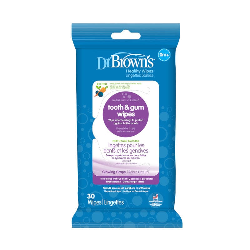 Dr. Brown's Tooth & Gum Wipes Xylitol Oral Cleaning 30 Count