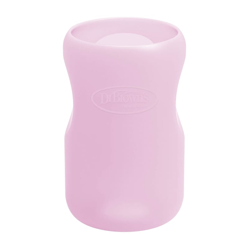DR. BROWN'S Wide-Neck Glass Baby Bottle Silicone Sleeves, Assorted Colors, 270ml