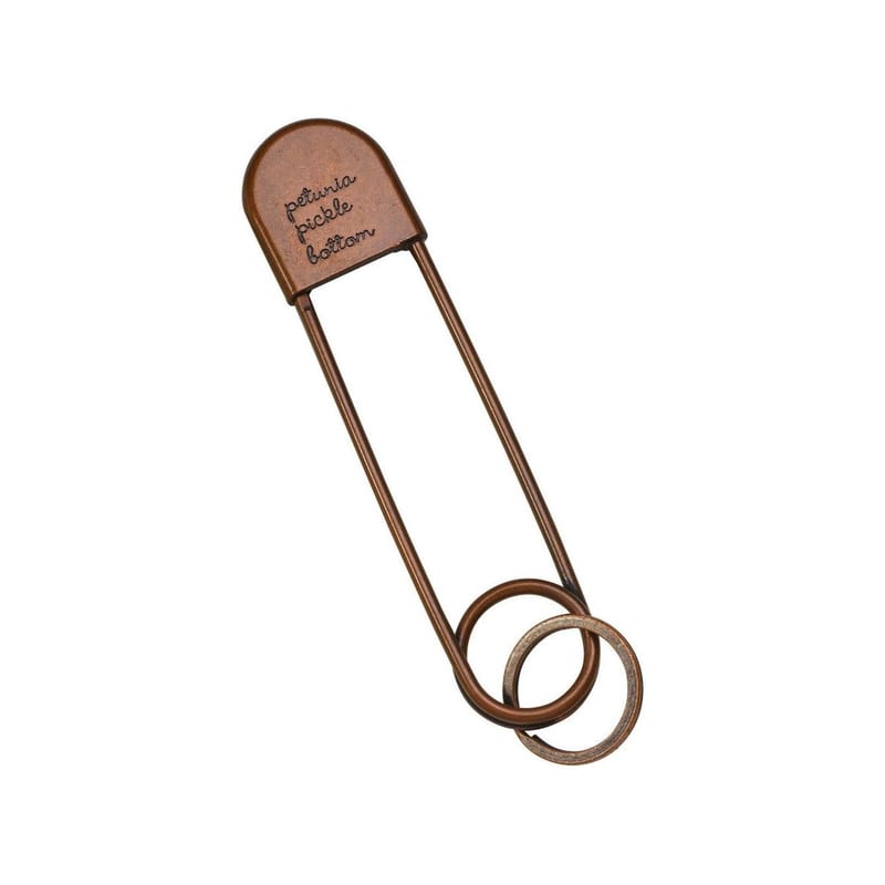 Petunia Pickle Bottom Safety Pin Keychain in Antique Copper
