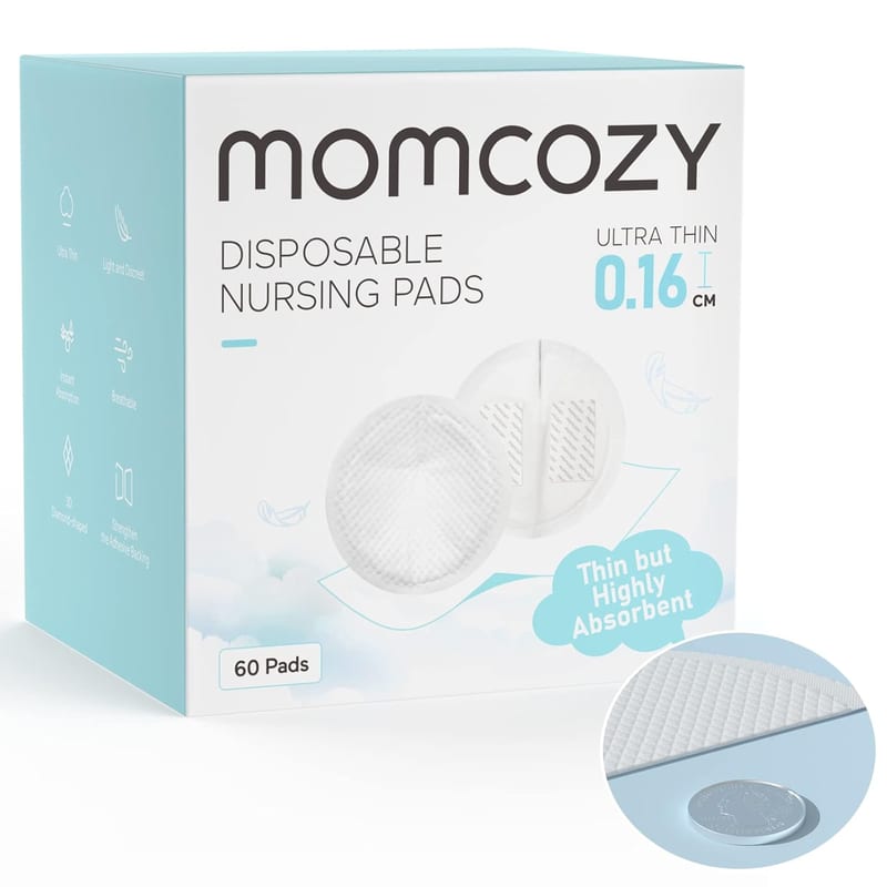 Momcozy Ultra-Thin Disposable Nursing Pads 3D Contoured Fit 60 Count