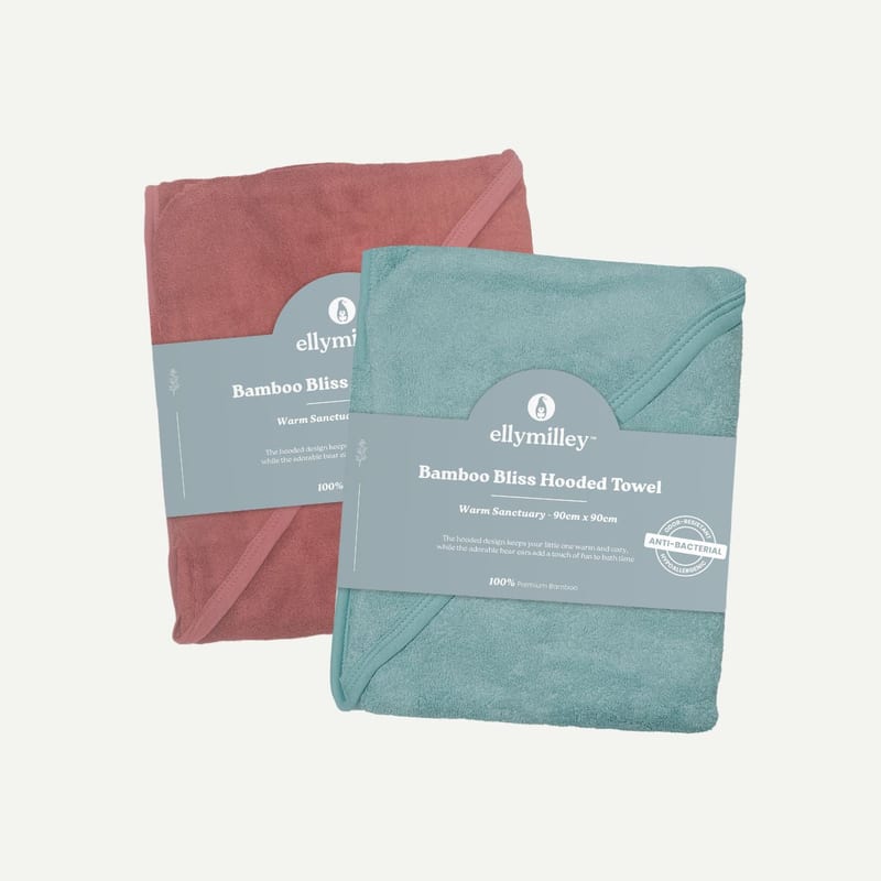Elly Milley BUNDLE of 2 Bamboo Bliss Hooded Towel / Toddler Set