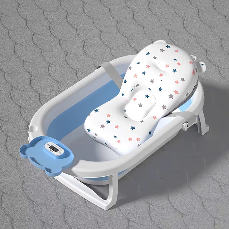 Lucky Baby 621004 Haly Collapsible Bath Tub W/Thermometer + Bath Support (2 Colour Option)