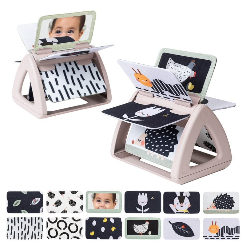 Taf Toys Black & White Tummy Time Rattling Spinning Book | 0 months+