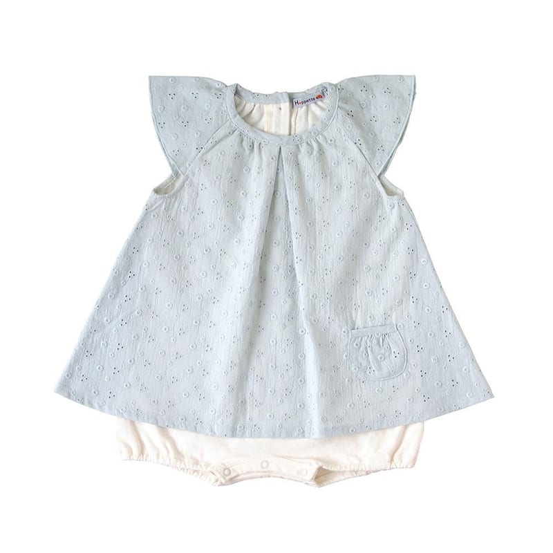 Hoppetta Layered Dress - Blue Saxophone 80 cm