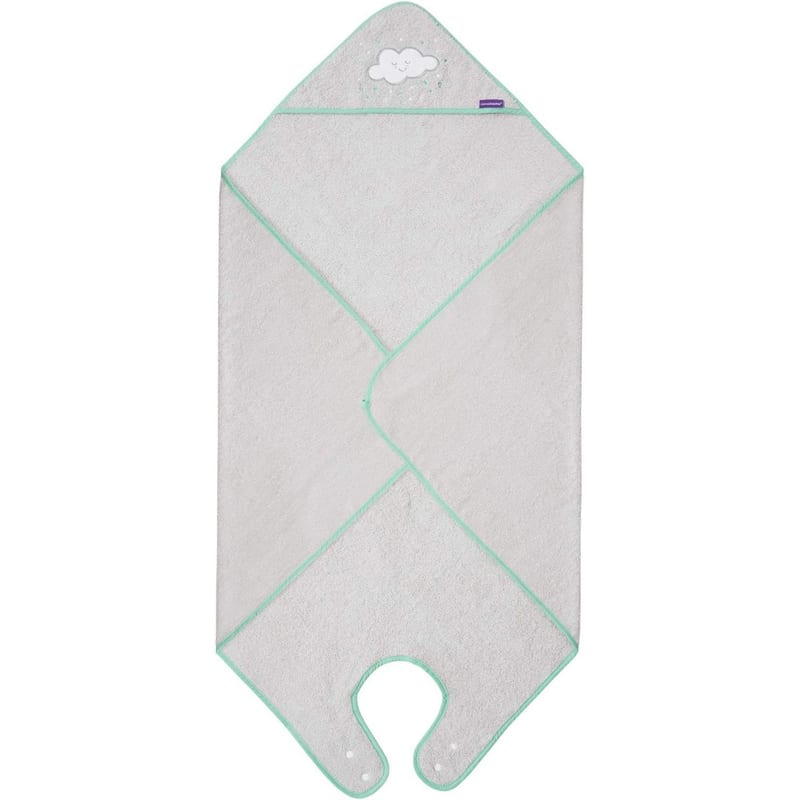 Clevamama Soft Cotton Hooded Baby Bath Towel - Grey
