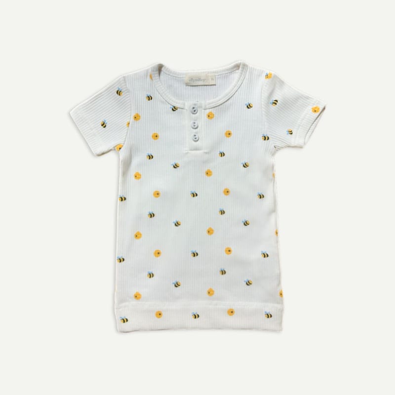 Elly Milley TENCEL™ Organic Cotton / Rêverie Button Tee - Honey Bee