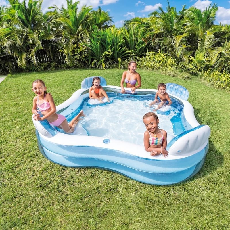 INTEX Swim Center Square Inflatable Family Lounge Pool
