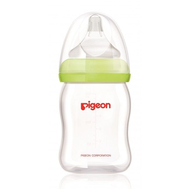 Pigeon Peristaltic PLUS Wide Neck Glass Feeding Bottle Green (Japan) 160ml