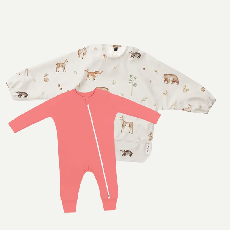 Elly Milley BUNDLE Signature Air Bamboo™ Baby Sleep Suit & Wearable Bib / For 6-12 Months