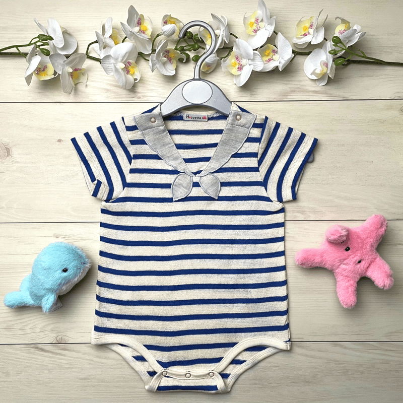 Hoppetta Blue Stripe Bodysuit - Blue