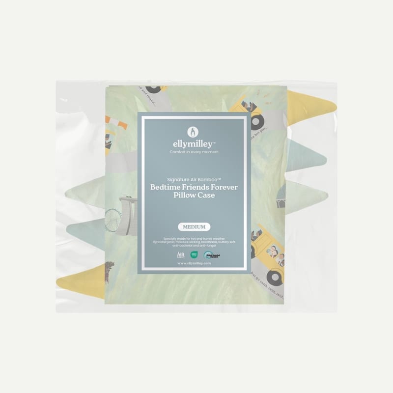 Elly Milley (CASING) Signature Air Bamboo™ Bedtime First Friend BFF Pillow Case - Wheels on the Bus