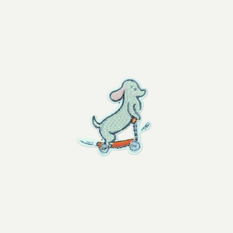 Elly Milley Iron-On Patches - Puppy on a Scooter