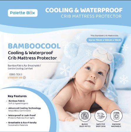 Palette Box BambooCool Cooling & Waterproof Crib Mattress Protector