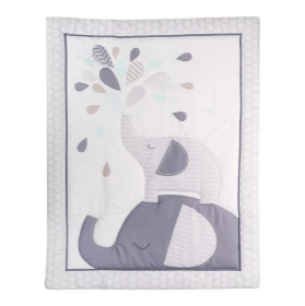 Palette Box 8pcs Soft Polyester Baby Bedding Set, Grey Elephant