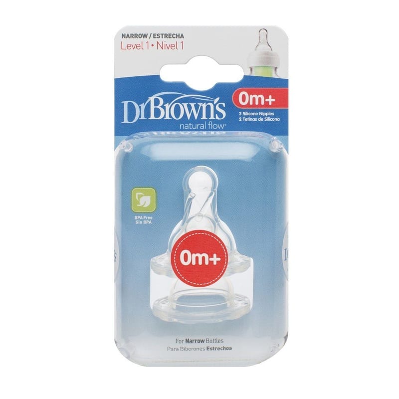 Dr Brown's Options Bottle Teats Pack Narrow Level 1 0m+ BPA Free