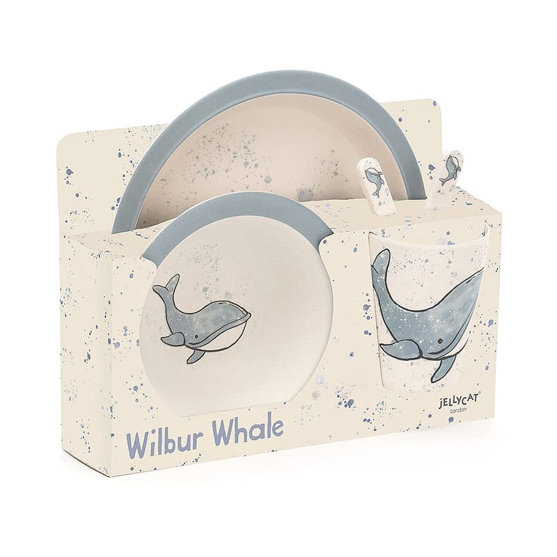 JellyCat Wilbur Whale Bamboo Set