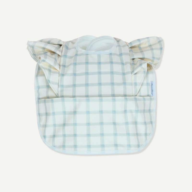 Elly Milley PlayKidz Bulle Ruffled Bib - Gingham Serene Sky