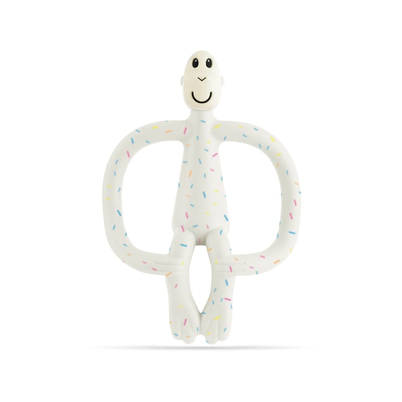 Matchstick Monkey Original Teething Toy with Tail - Confetti Cream