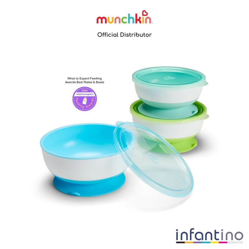 Munchkin Stay Put ™ Suction Bowls With Lids