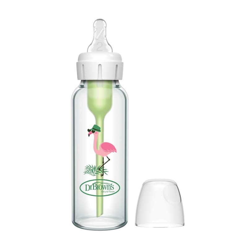 Dr. Brown's Options+ Narrow Neck Glass Bottle 250ml Flamingo