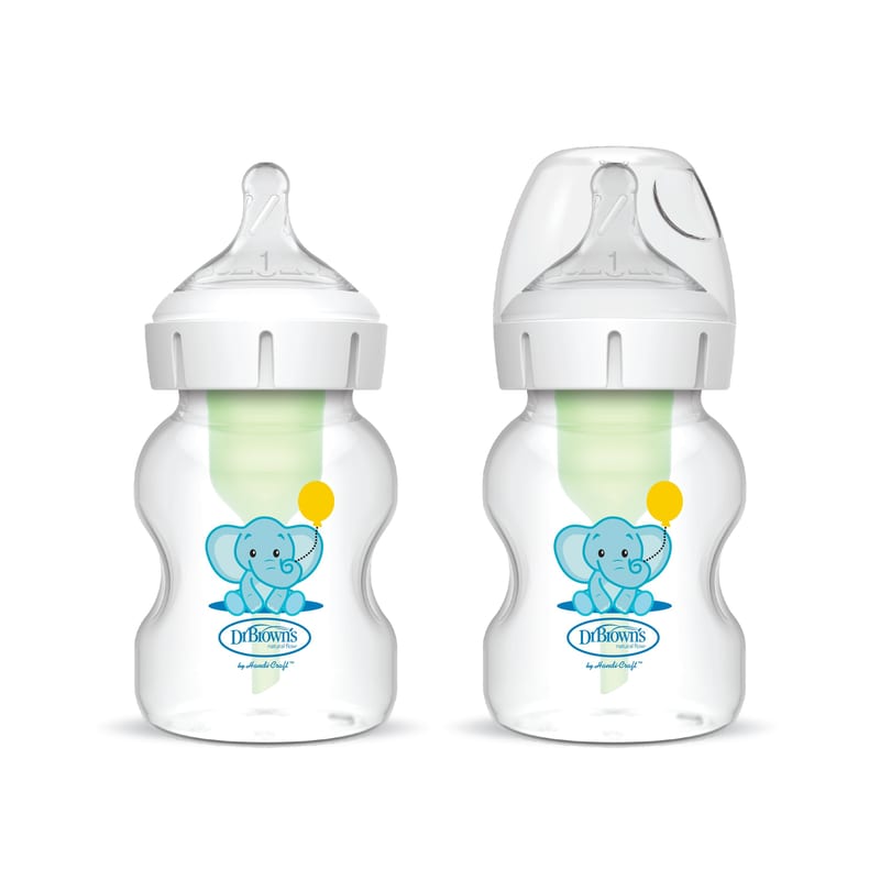Dr. Brown's Options+ Wide-Neck Anti-Colic Baby Bottle 150ml Elephant 2-Pack