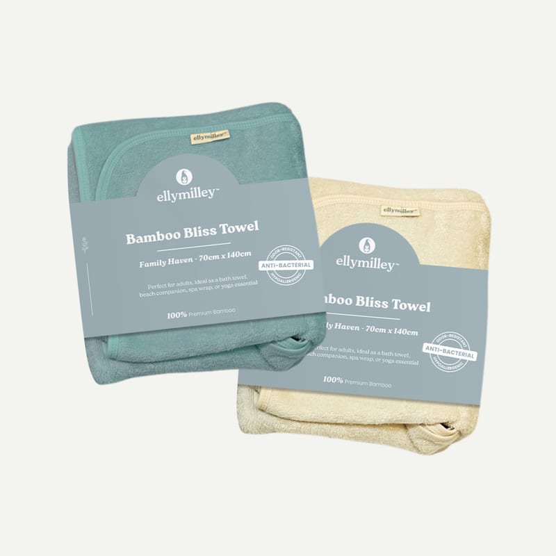 Elly Milley BUNDLE of 2 Bamboo Bliss Family Haven Towel / Adult Set