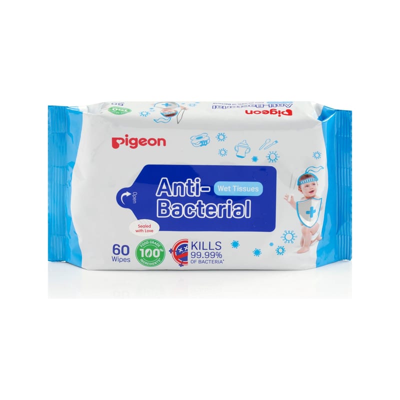 Pigeon Anti-Bacterial Wet Tissue 60S Refill x5