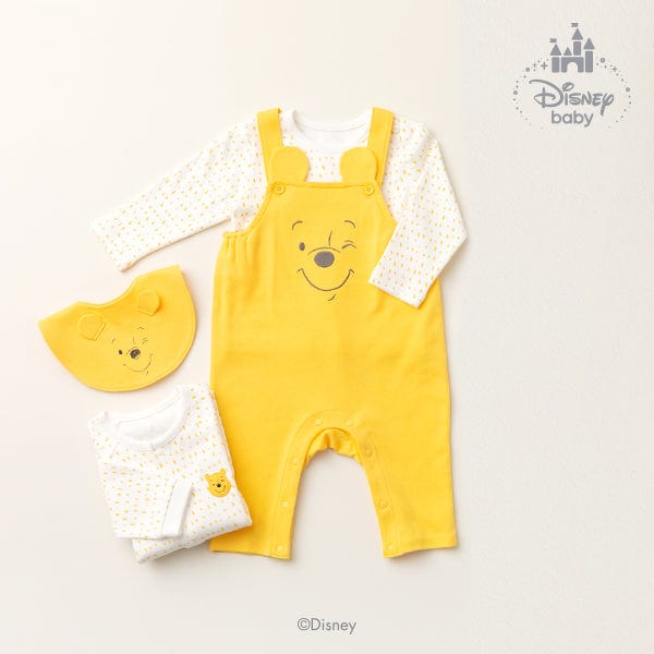 Agabang x Disney Baby Yellow Winnie the Pooh Jumpsuit Set