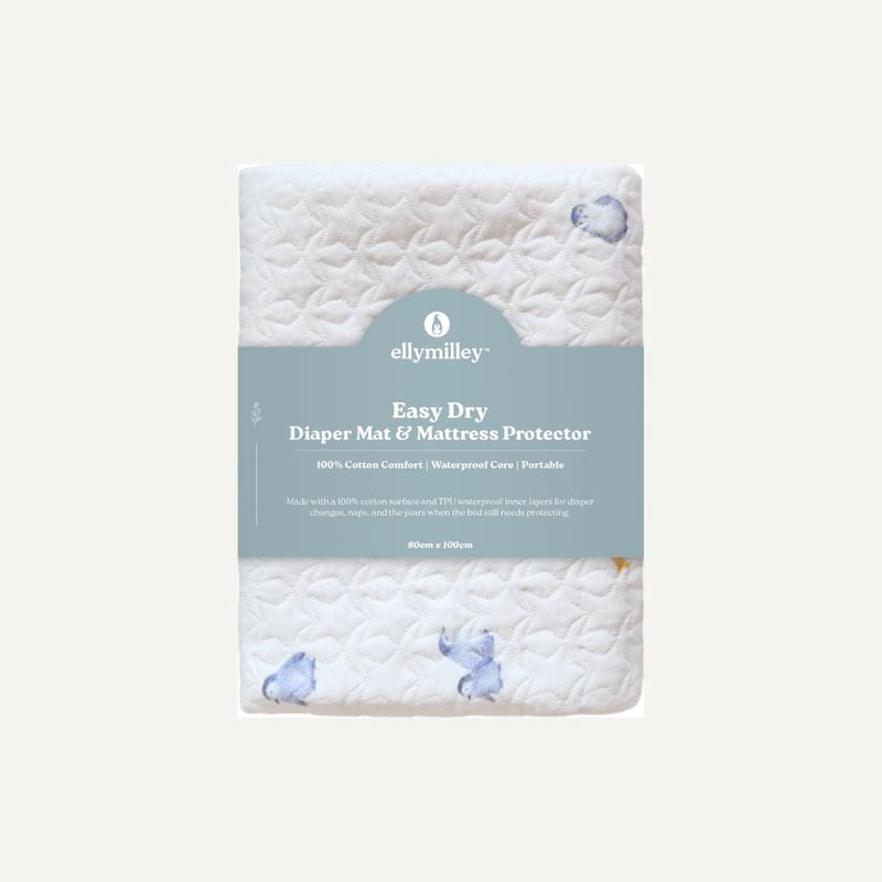 Elly Milley 2 in 1 Easy Dry Diaper Mat & Mattress Protector  - Penguin