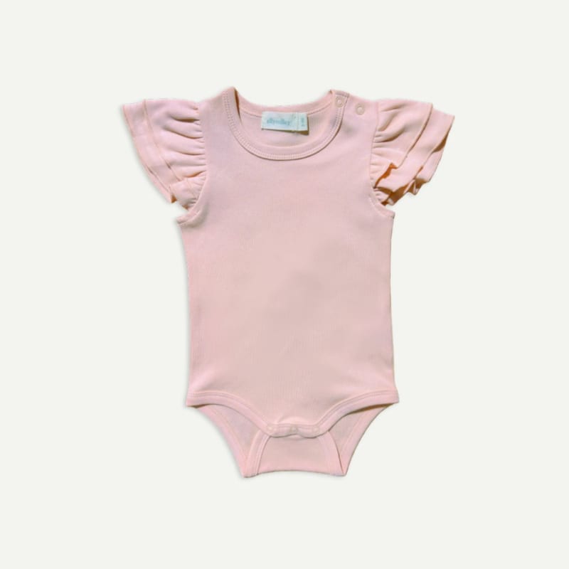 Elly Milley Supima® Cotton / Lilas Ruffled Romper - Peach Haze