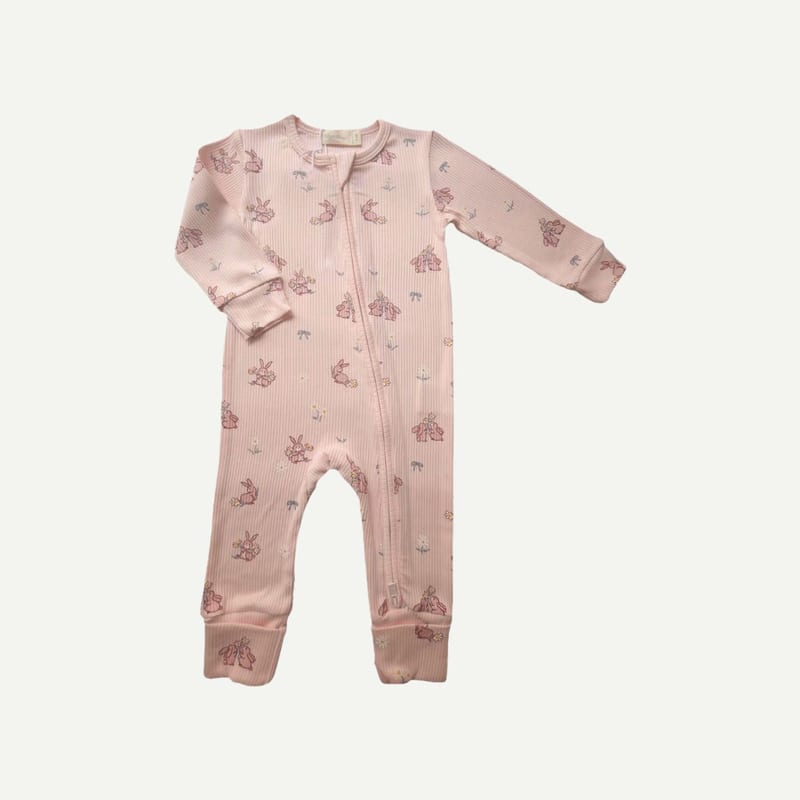 Elly Milley TENCEL™ Organic Cotton / Lune Sleepsuit - Spring Bunny