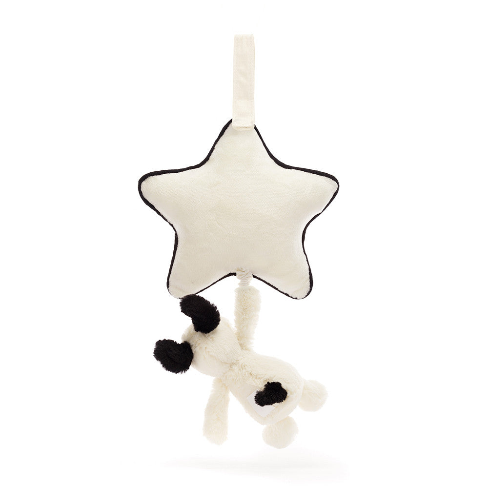 Jellycat Bashful Black & Cream Puppy Musical Pull (MP4BCP)