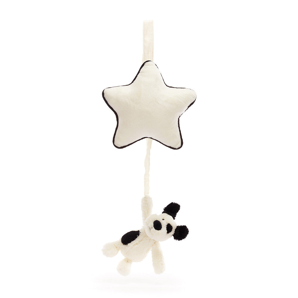 Jellycat Bashful Black & Cream Puppy Musical Pull (MP4BCP)