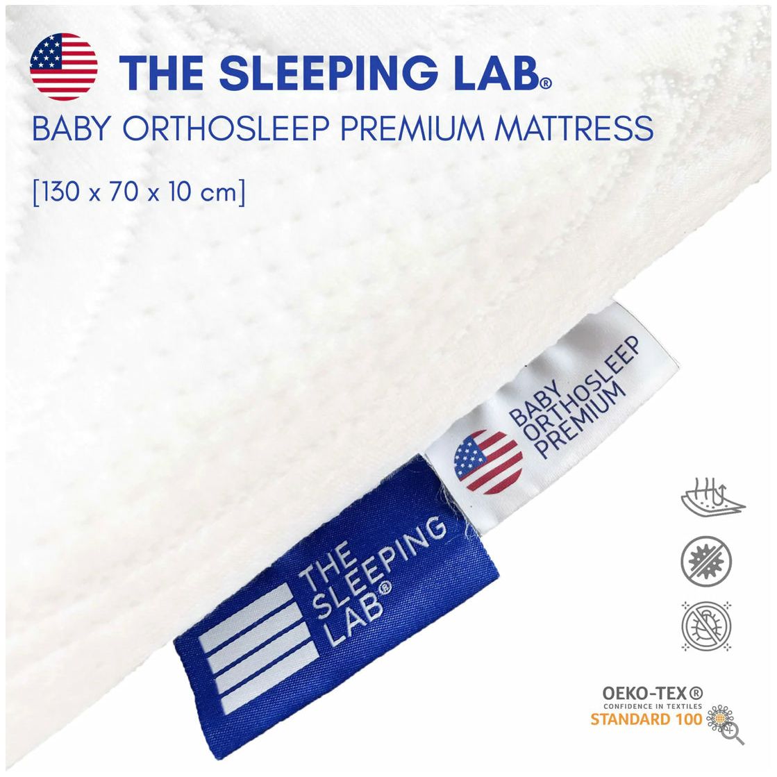 The Sleeping Lab Baby Orthosleep Premium Mattress - 130x70x10cm