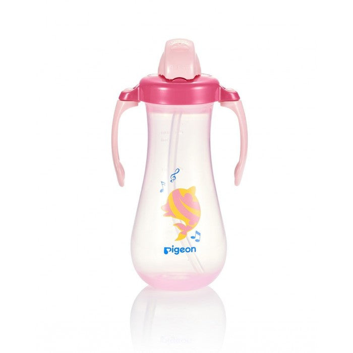 Pigeon Tall Straw Bottle 9m+ (Pink) x2
