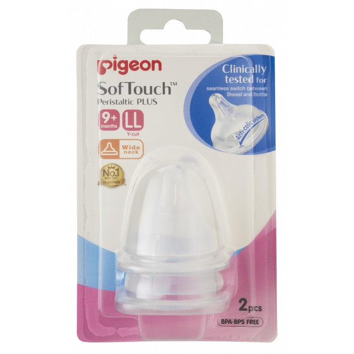 Pigeon SofTouch Peristaltic PLUS Nipple 2pc Blister Pack (LL Size - Y-Cut)