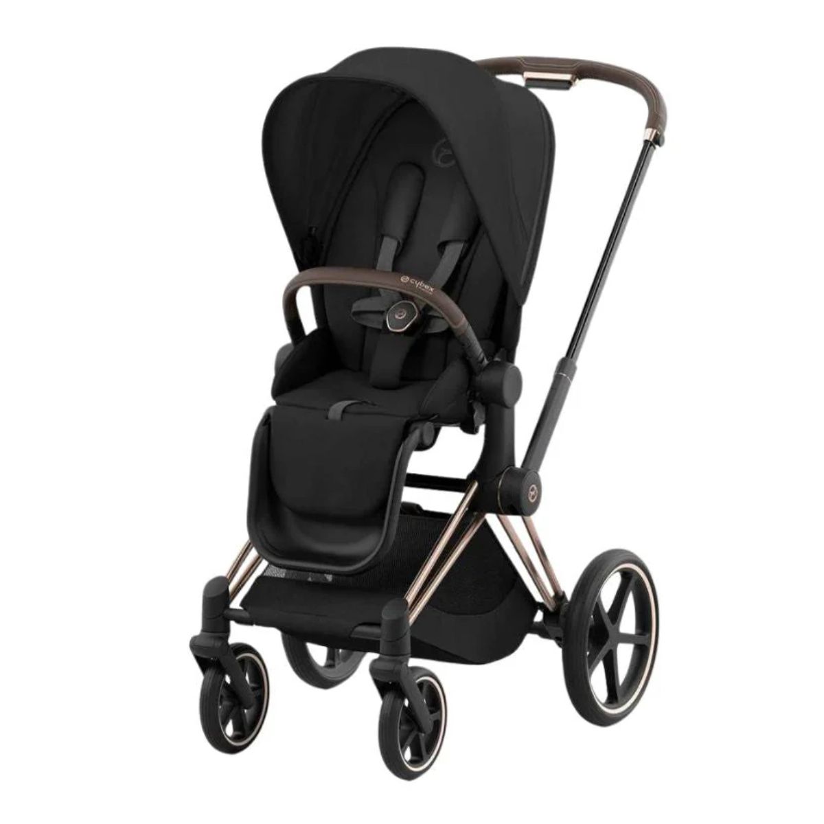 Cybex Priam 4 Rose Gold Frame with Sepia Black Seat Pack